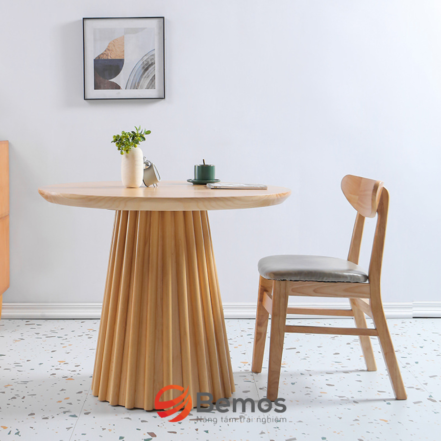 Bàn café chân gỗ mặt tròn CF-BM318