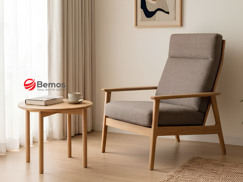Góc ngả tựa lưng nâng đỡ toàn diện cột sống cho ghế sofa đơn 1 chỗ ngồi