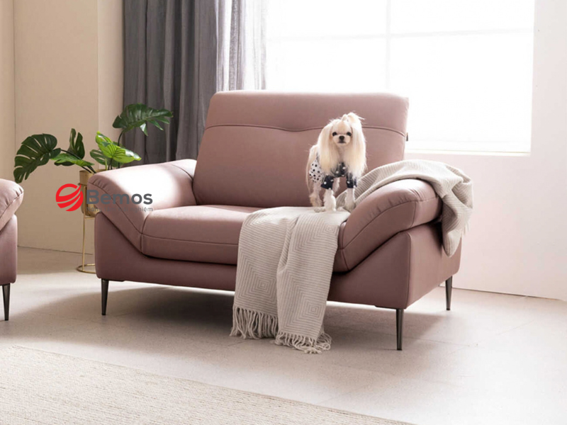 Ghế sofa đơn màu hồng pastel thanh lịch nâng tầm thẩm mỹ phòng ngủ 