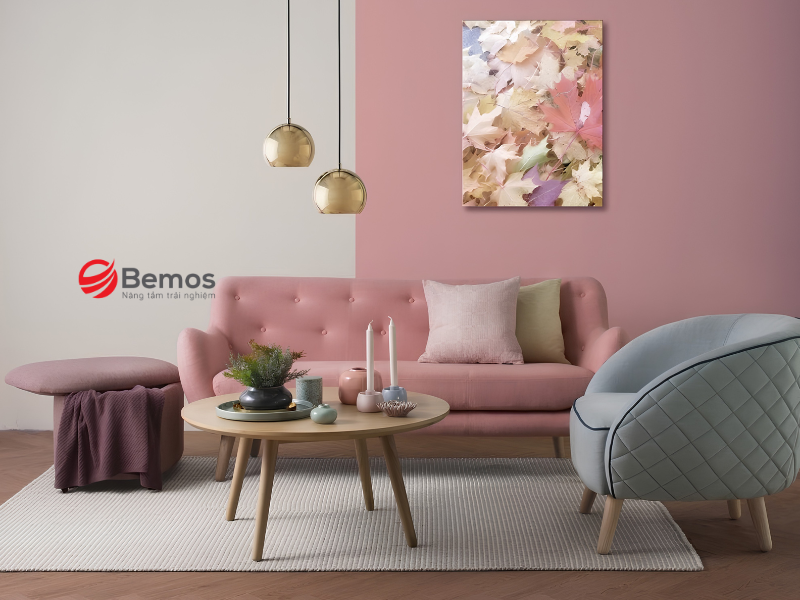 Xu hướng bài trí ghế sofa đơn màu hồng hiện đại