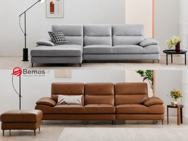 So sánh sofa da và sofa nỉ văn phòng