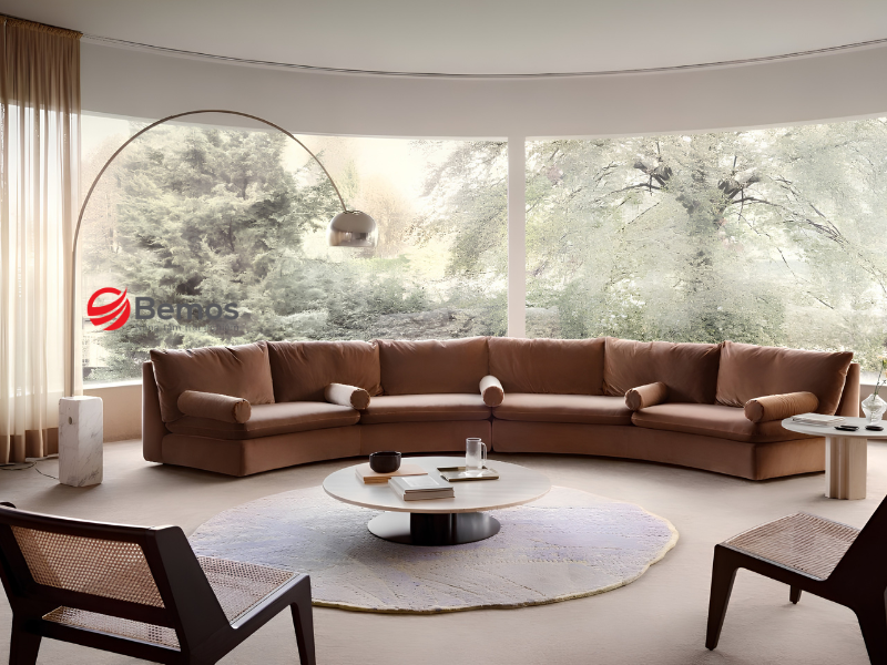 Xu hướng chọn sofa đơn cong mềm mại tạo điểm nhấn kiến trúc
