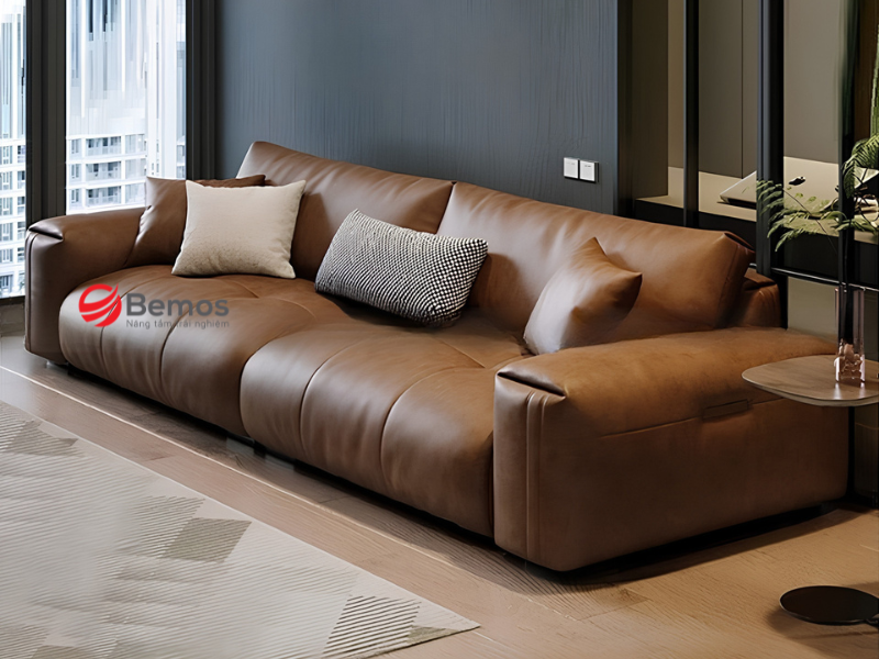 Sofa da 1 băng - Chọn kích thước và phối bộ cho phòng khách nhỏ