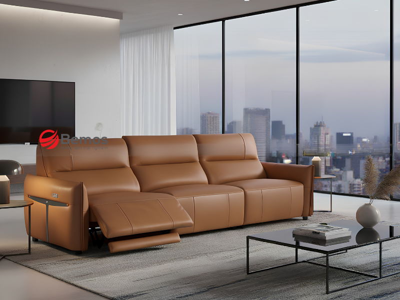 Cách phối sofa da 1 băng