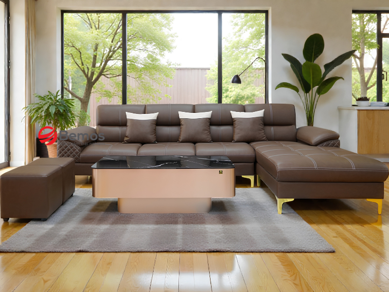 Các mẫu sofa da 1m4 phổ biến tại xưởng Bemos