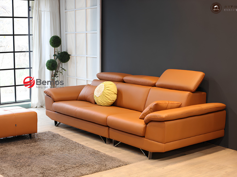 Điểm danh các dòng sofa da màu cam đất thịnh hành