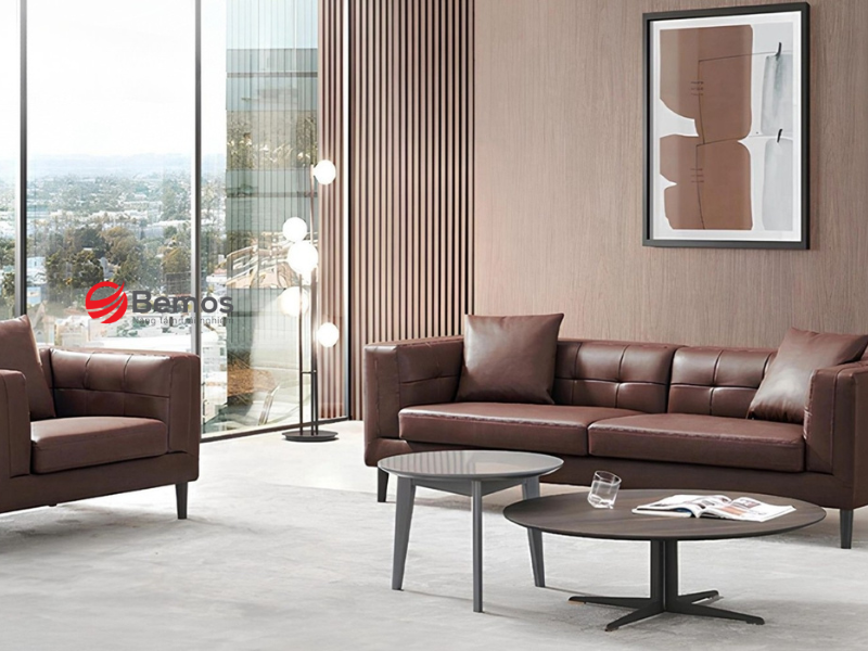 Các loại sofa da màu nâu đất phổ biến