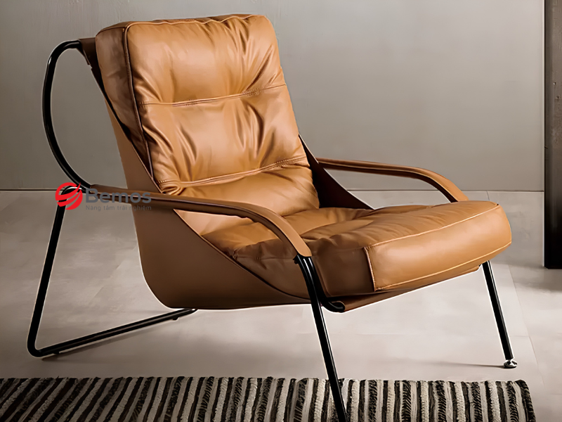 Cách phối màu vỏ bọc cùng sofa đơn chân inox tạo điểm nhấn