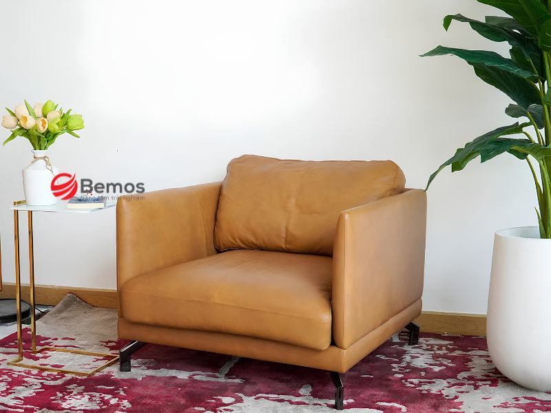 Sofa đơn da bò