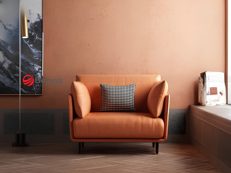 Ghế sofa đơn màu cam tiếp thêm nguồn sinh khí rực rỡ cho gian phòng