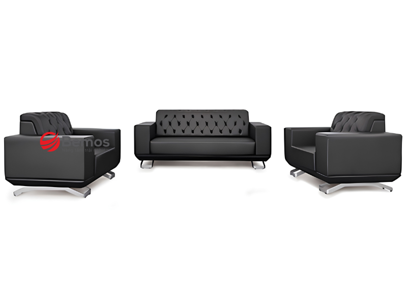 Bí quyết phối sáng cho sofa đơn màu đen giúp không gian luôn thoáng đãng
