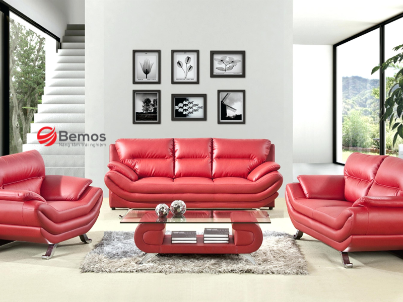 Sofa đơn màu đỏ