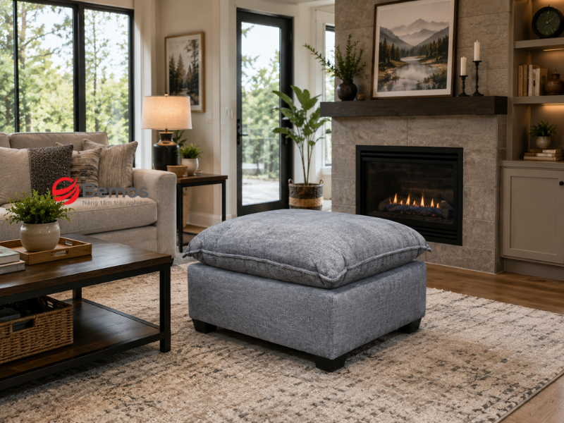 Sofa đơn màu xám