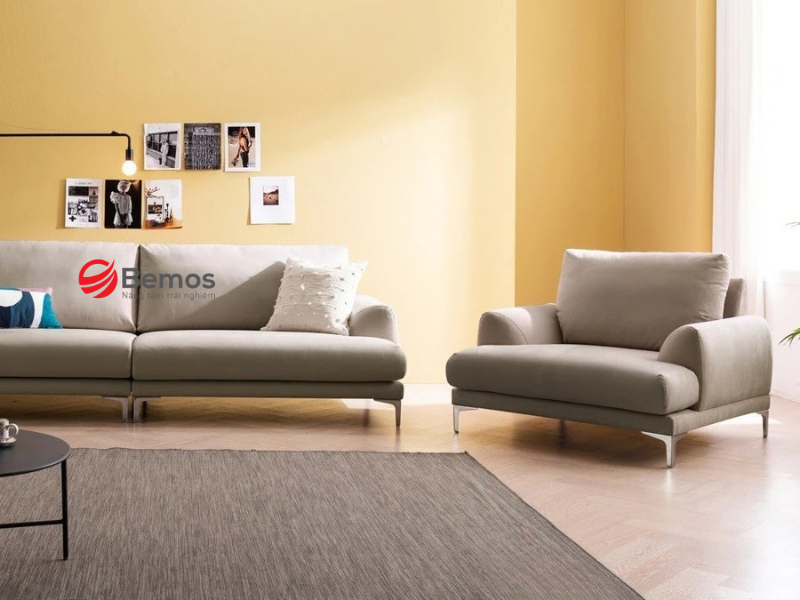 Chất liệu bọc sofa đơn tiếp khách bền đẹp dễ lau chùi