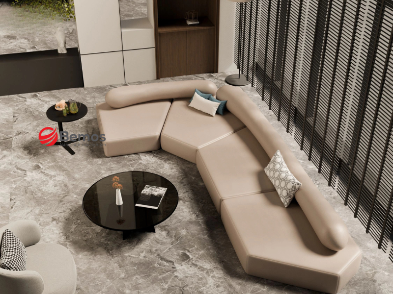 Gợi ý cách phối sofa góc dài