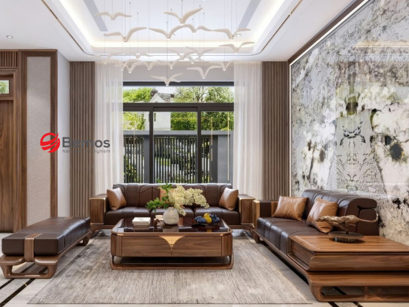 Kích Thước Sofa Gỗ 2m4 - Cách Bố Trí Cân Xứng Cho Phòng Khách Lớn