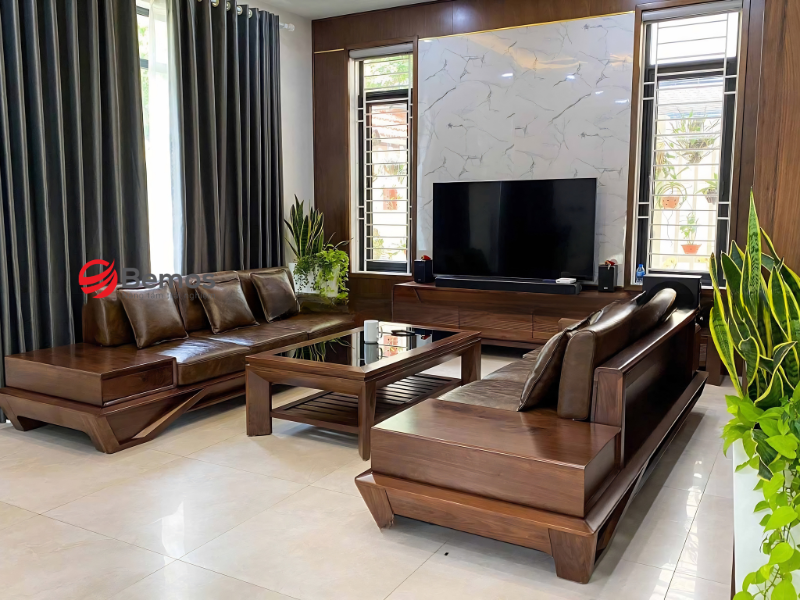 Ứng dụng của sofa gỗ băng dài trong nội thất