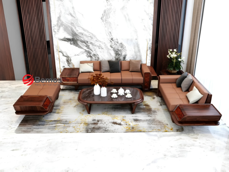 Ưu điểm khi dùng sofa gỗ có bọc nệm ngồi