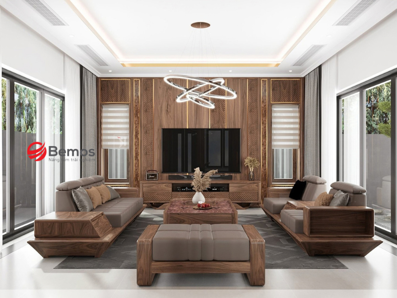 Sofa gỗ chân thuyền