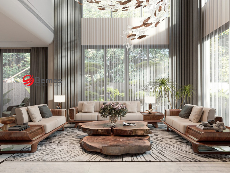 Cách Bài Trí Sofa Gỗ Chữ U Tạo Vẻ Bề Thế, Sum Vầy Cho Biệt Thự