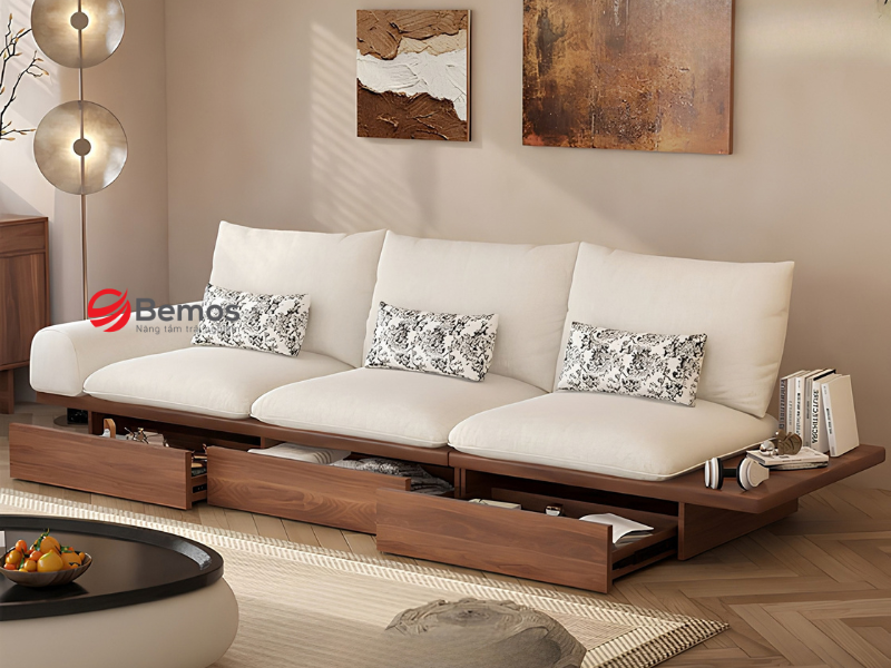 Sofa gỗ có ngăn kéo