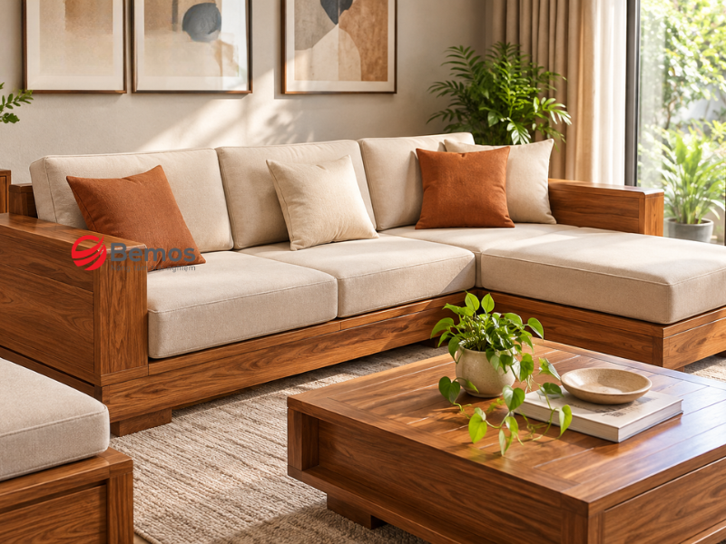 Cách chọn mút lót đệm cho sofa gỗ đệm nỉ bền đẹp không xẹp lún