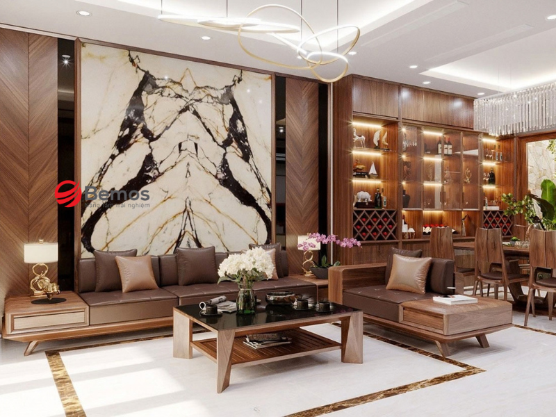 Những mẫu sofa gỗ hương đá kiểu dáng thanh lịch 2026