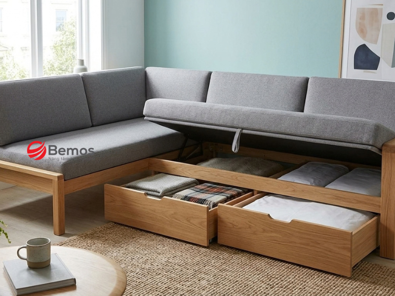 Sofa gỗ kéo ra thành giường