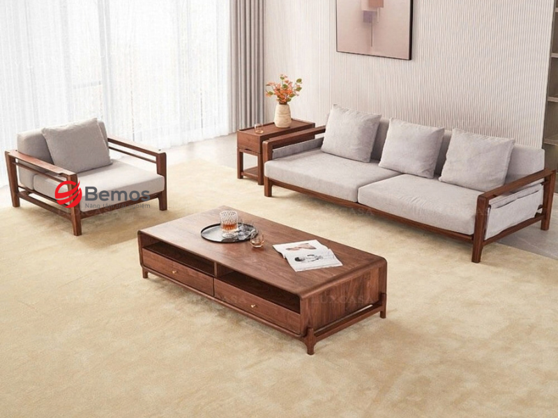 Ưu điểm kép vượt trội của dòng sofa gỗ lót nệm