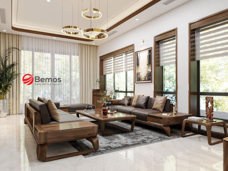 Sofa Gỗ Óc Chó Cao Cấp Cho Biệt Thự & Nhà Phố