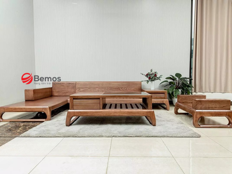 Sofa góc chữ L gỗ sồi