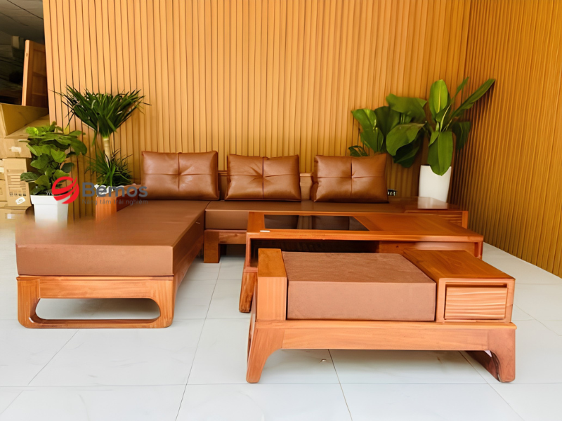 Sofa góc gỗ hương