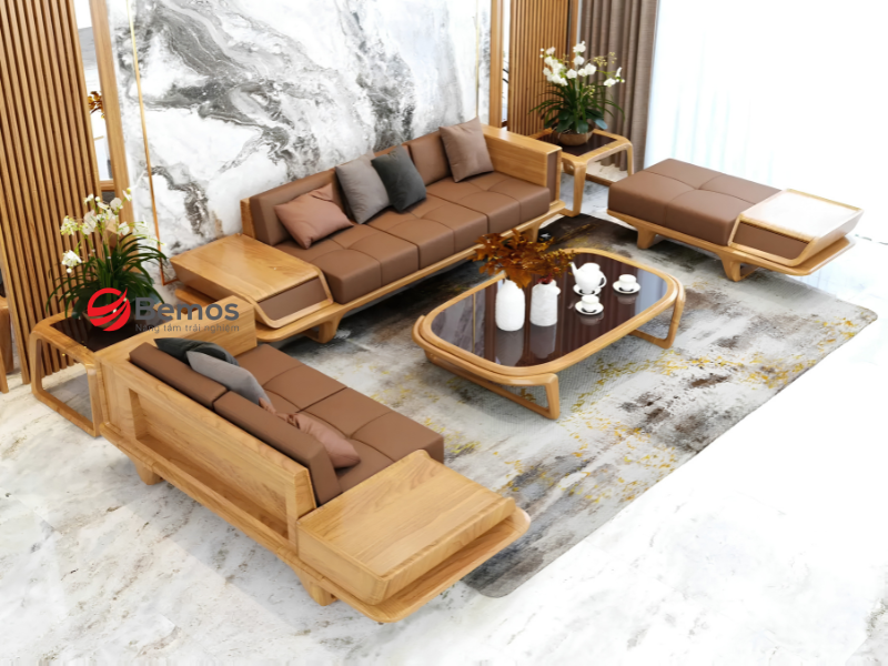 Sofa Góc Gỗ Sồi - Bí Quyết Chọn Đẹp, Bền Chuẩn Xu Hướng Hiện Đại