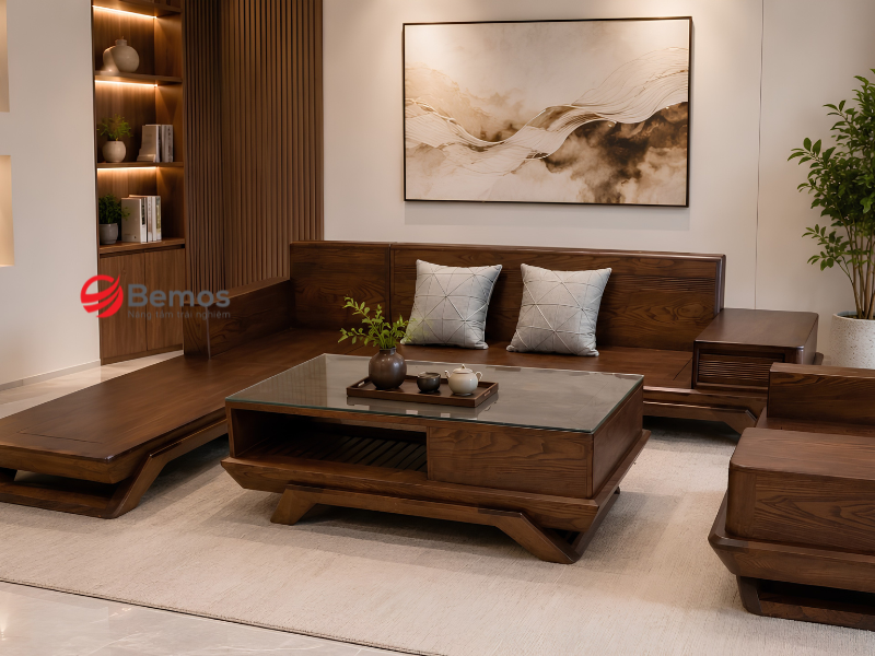 Sofa góc gỗ xoan đào