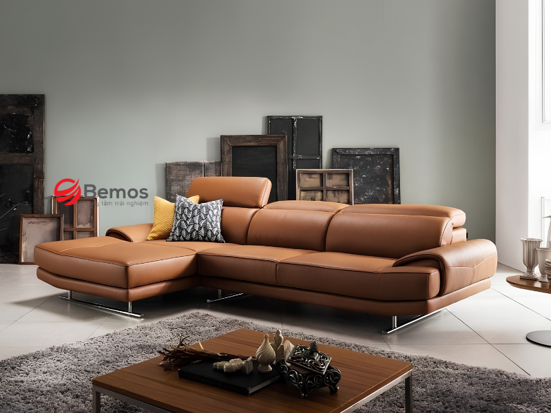 Sofa Góc L Bọc Da Cao Cấp - Sang Trọng Và Dễ Dàng Vệ Sinh