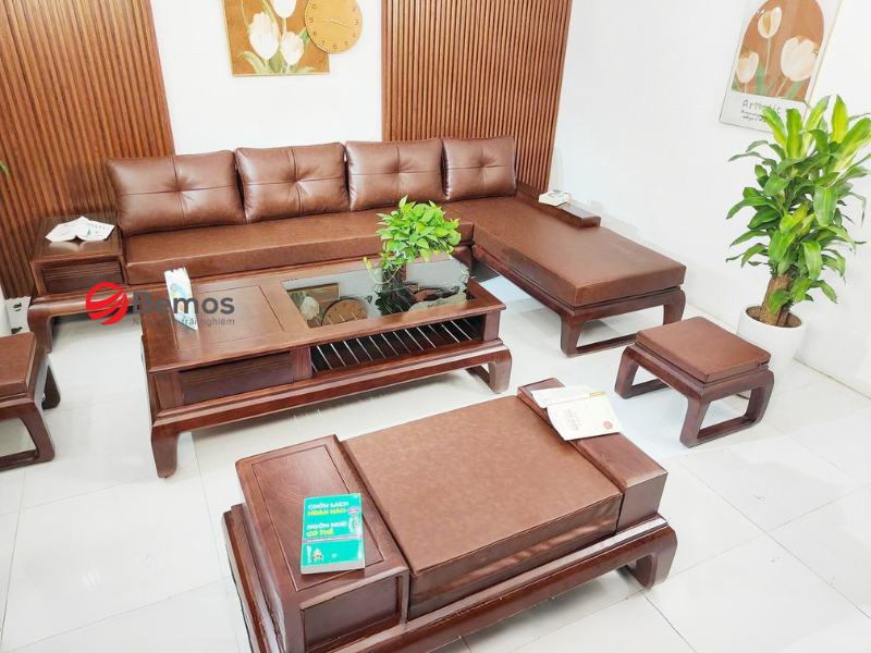 Top mẫu sofa góc L hương đá chạm trổ tinh xảo