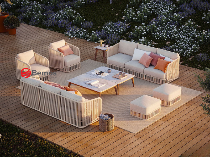 Các loại vật liệu thường dùng cho sofa góc ngoài trời 